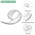 Self-adhesive House Number  6  304 Stainless Steel Mailbox Number  number 9 