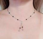 Vintage Native American Sterling Silver Necklace With Onyx  