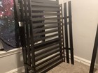 Black Metal Twin Loft Bed Frame W  Built-in Ladder  Guardrails  Matte Finish