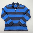 Polo Ralph Lauren Sweater Boys Xl 18-20 Blue Stripe Half Zip Pullover Knit Pony