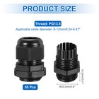 50pcs Cable Glands 6-12mm Thread Waterproof Adjustable Cable Connector Black