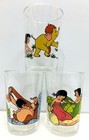 Jungle Book Drinking Glass Set 3 sm  3-7 8  Disney 1990s France Vmc Mowgli Baloo