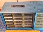 Lot Of 2 - Akro Mills Parts Organizer Storage Parts Bin 15 Drawer Cabinet Blue