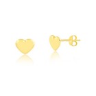 14k Solid Yellow Gold Heart 5 Mm Butterfly Backs Stud Earrings For Toddlers