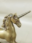 Vintage 5 5  Tall Cast Brass Mcm Medieval Unicorn Statue Figurine