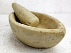 Old Tribal Indian Rare Handmade Big Size Stone Mortar   Pestle Spice   Kharal
