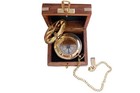 Brass Sundial Compass Vintage Pocket Style Nautical Keychain  Pendant Gold