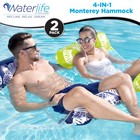Waterlife 4-in-1 Pool Hammock 2-pack  Inflatable 44 X 26   Navy   Green