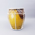 Vintage Indian Nepali Dholak Acoustic 2-headed Goatskin Drum Mahogany 