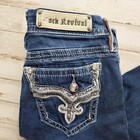 Rock Revival Jeans Womens 29 Betty Cropped Rhinestone Embroidered Denim
