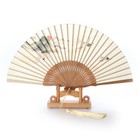 Elegant Silk Bamboo Folding Fan 22cm Handmade Japanese Style Women Gift