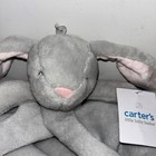 Nwtcarters Gray Pink Bunny Rabbit Plush Lovey Baby Security Blanket 14x14  1 20