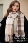 Womens Plaid Cashmere-feel Oversized Pashmina Scarf Long Winter Wrap