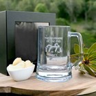 Buck Party Beer Glass -personalised Engraved Stag Night Groomsmen Name Stein Mug