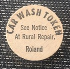 Vintage  Wooden Token   shell  Car Wash  Rural Repair  Roland  Manitoba
