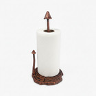Mushroom Paper Towel Holder  Rustic Copper Cast Iron Kitchen Decor