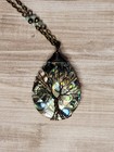 2-piece Set Made With Abalone Shell  Amazonite And Antique Bronze Findings