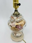 Seashell Filled Glass Table Lamp Vintage Beach Cottage Lake Coastal 12  Working