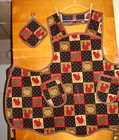 Handmade Bib Apron - Plus Sz - Farm Animals - Patty Reed - Dots - Retro- Vintage