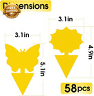 58 Pack Yellow Sticky Gnat Traps For Plants  Fungus Gnat Killer Fruit Fly Traps