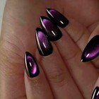 Cat Eye Press On Nails Almond - Purple Black Press On Nails Almond Black Purple