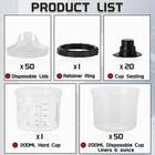 Disposable Paint Spray Gun Cups Liners And Lid System 6 Ounce 6 Oz   200ml