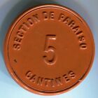 Panama  Canal Zone -  1881-88  Compagnie Universelle Du Canal 5c Token Rrr