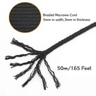 Black Macrame Cord 5mm 165ft Braided Cotton Rope For Plant Hanger Wall Diy 