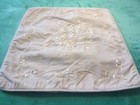 Cream Velvet Pillow Cover satin Ribbon Embroidery On Front vintage cottage Charm