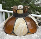 Tiffany Style Slag Glass Tulip Ceiling Hanging Lamp Light 18  Wide