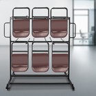 84 Chairs Folding Chair Cart Heavy Duty Mobile Stackable Chair Table Dolly New