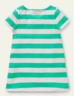 Mini Boden New Girl s Short Sleeve Applique Tunic Tropical Green  Ivory Flamingo