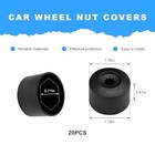 20 Pcs Car Wheel Lug Nut Covers  18mm Plastic Auto Tire Bolt Covers Nut Black