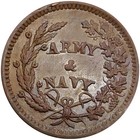  1863  Patriotic Civil War Token F-168 311a  r-1  Cannon Army   Navy