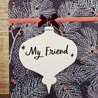 Hallmark Christmas Greeting Card 5x7 Black Silver Pine Glitter For Friend