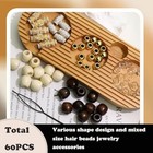 60pcs Wood Hair Beads Loc Dreadlock Jewelry Accessories Gold Gold white brown