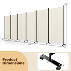 Room Divider With Lockable Wheels  6 Panel Folding Privacy Screen For Office