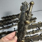 1970   s Drawer Pull Handles Brass 5 1 2    W plates Mid Century Patina Lot Of 10