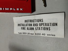 New Simplex 4251-20 Pull Down Fire Alarm W  Keys  Glass Rods  Instructions