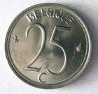 1964 Belgium 25 Centimes - Au unc - Excellent Coin - Free Ship - Lot Rrr