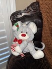 Vintage 1987 Fisher Price Puffalump Gray Christmas Mouse Plush Candy Cane 13 