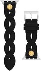 Tory Burch Braided Leather Apple Watch Band Black Gold Logo 38-45mm New