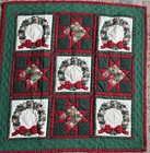 Handmade Vintage 1994 Quilted Christmas Blanket Wall Hanging 42x42 Cottage Core