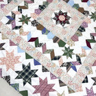 Handmade Country Landings Star Cotton Fabric Patchwork Quilt Top topper 86x86 