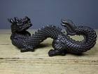 Chinese Natural Sandalwood Carved Dragon Wood Carving Statue Oriental Home Decor