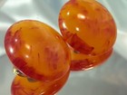 Lg Orange Juice Cherry  Simichrome Bakelite Clip Earrings Vintage 60 s 271jn0