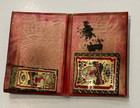 Antique Fabric Needle Case Red W  2 Needle Packets Inside