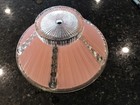 Vtg Art Deco Pleated Glass Lamp Ceiling Light Shade Frosted Pink 10 5 8 