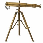 Vintage Brass Telescope On Tripod   Nautical Maritime Spyglass   15x Marine
