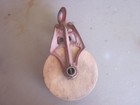 Antique 5 1 2  Single Wood Pulley - Marked 857b
